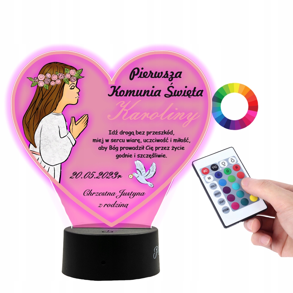 

Lampka Led Plexido Statuetka Pamiątka na Komunię