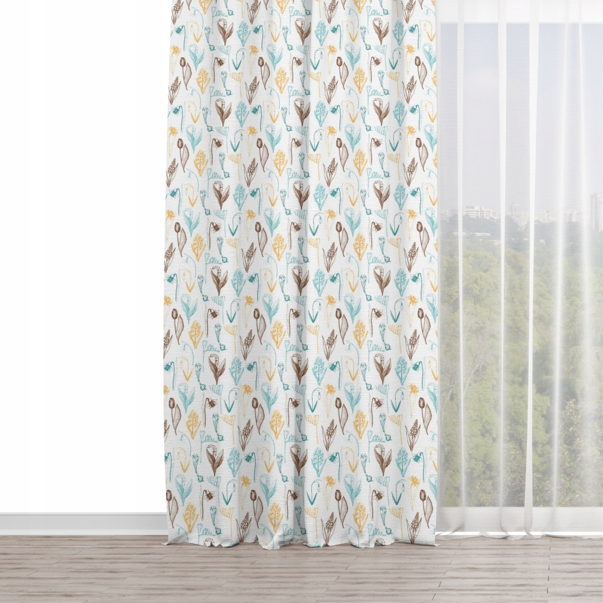 Zasłona SPRING wzór SP05 |pierwsze wiosenne kwiaty