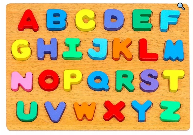 

Układanka drewniana sorter klocki alfabet puzzle