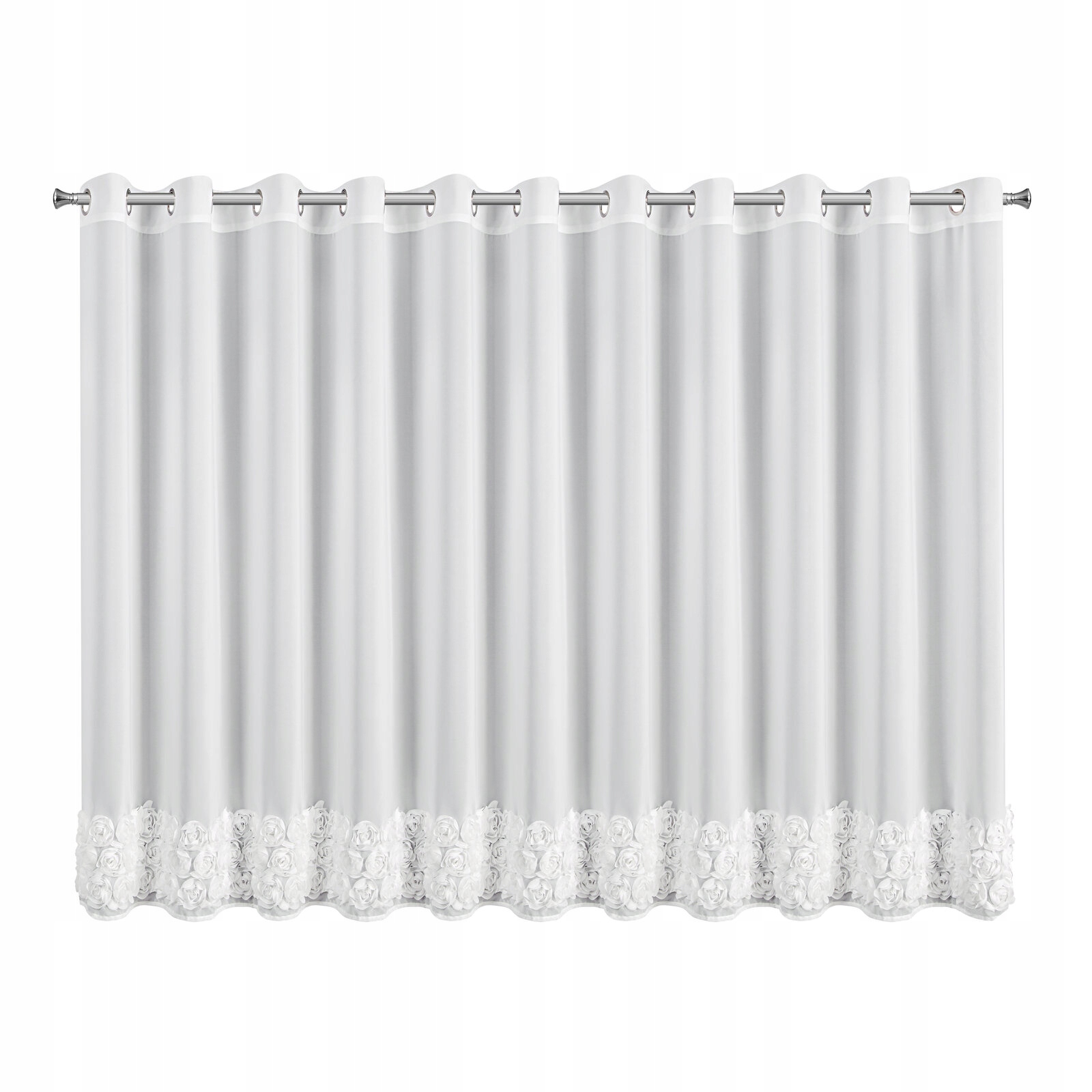 Hotová záclona na oka Roses 400x160 bílá