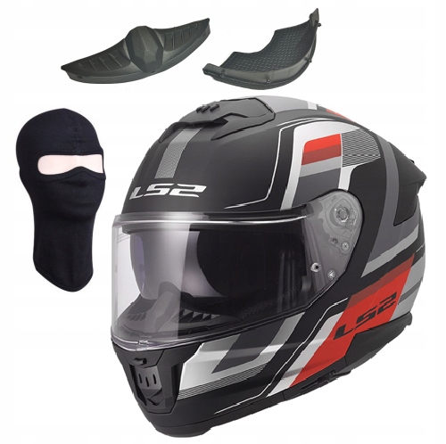 LS2 FF808 Stream II Vintage Black Grey Red športová prilba s blendou S