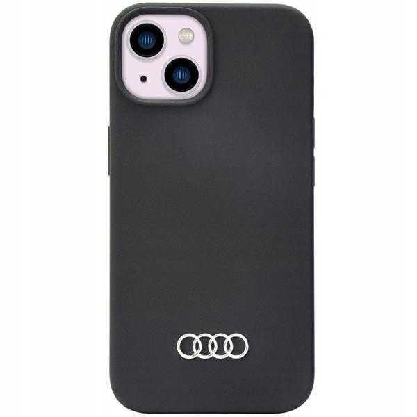 Audi Silicone Case pro iPhone 14 15 13 6.1" černý/černý hardcase AU-LSRIP1