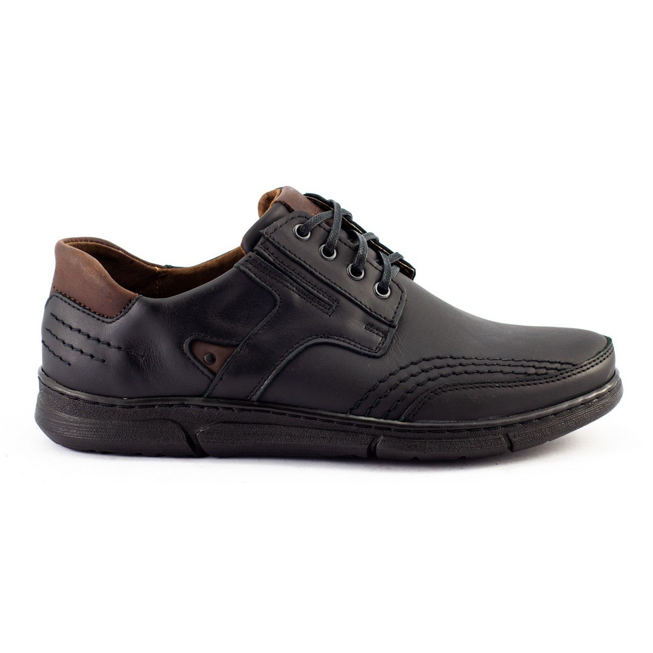 

Czarne Skóra naturalna Buty Półbuty Polbut r.43