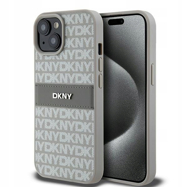 Pouzdro Dkny Mono Stripe & Metal Logo Pro Iphone 15 PLUS/14 Plus 6.7" Béžové