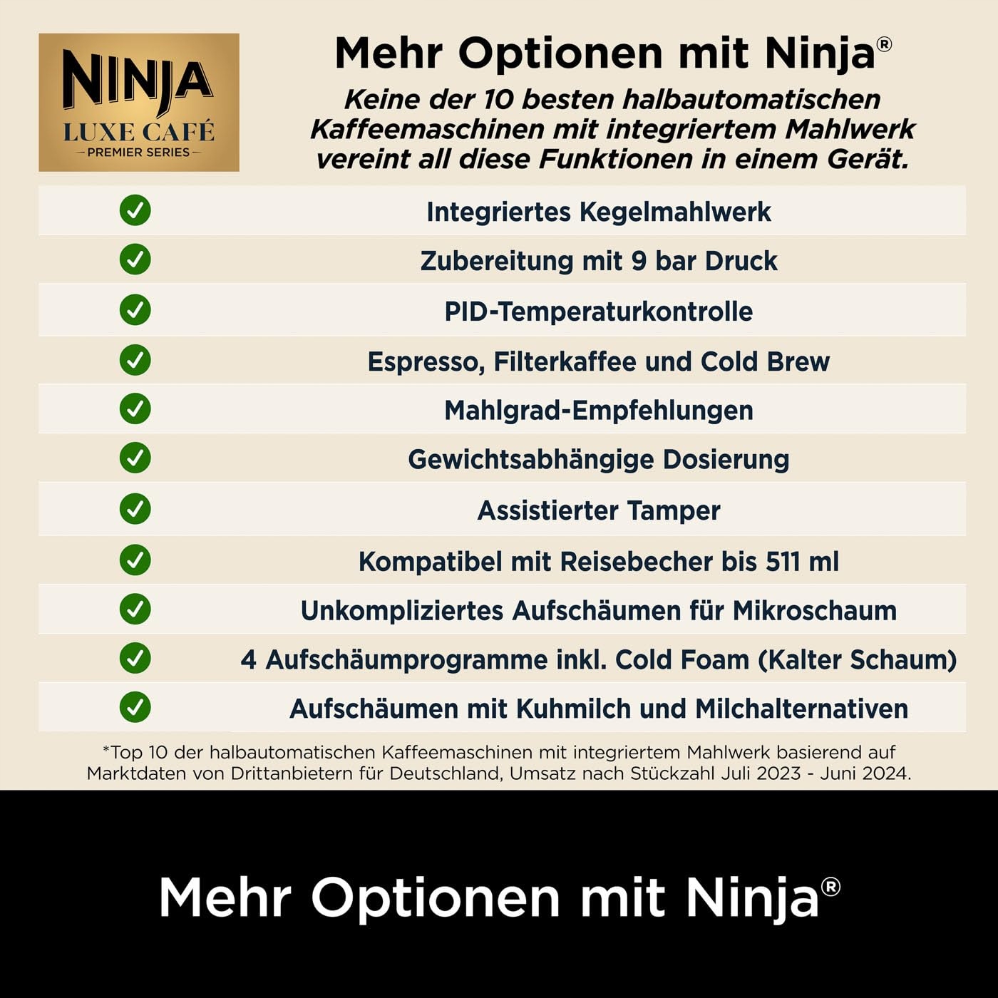 NINJA Luxe Premier Ekspres Do Kawy 3w1 Z Młynkiem I Spieniaczem Srebrny — miniatura 9