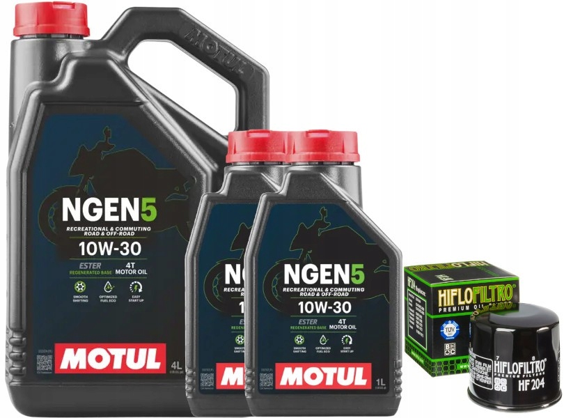 Olejový filter HifloFiltro HF204 Olej 10w30 Motul 4T Ngen5 6 litrov