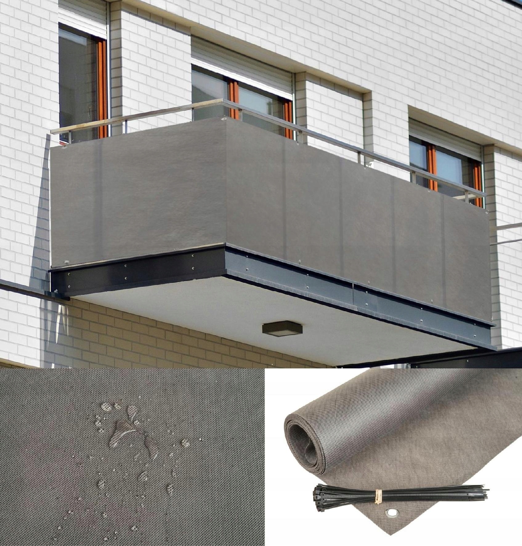 OSŁONA NA BALKON 1,1X4M MATA SZARA + GRATIS! PL