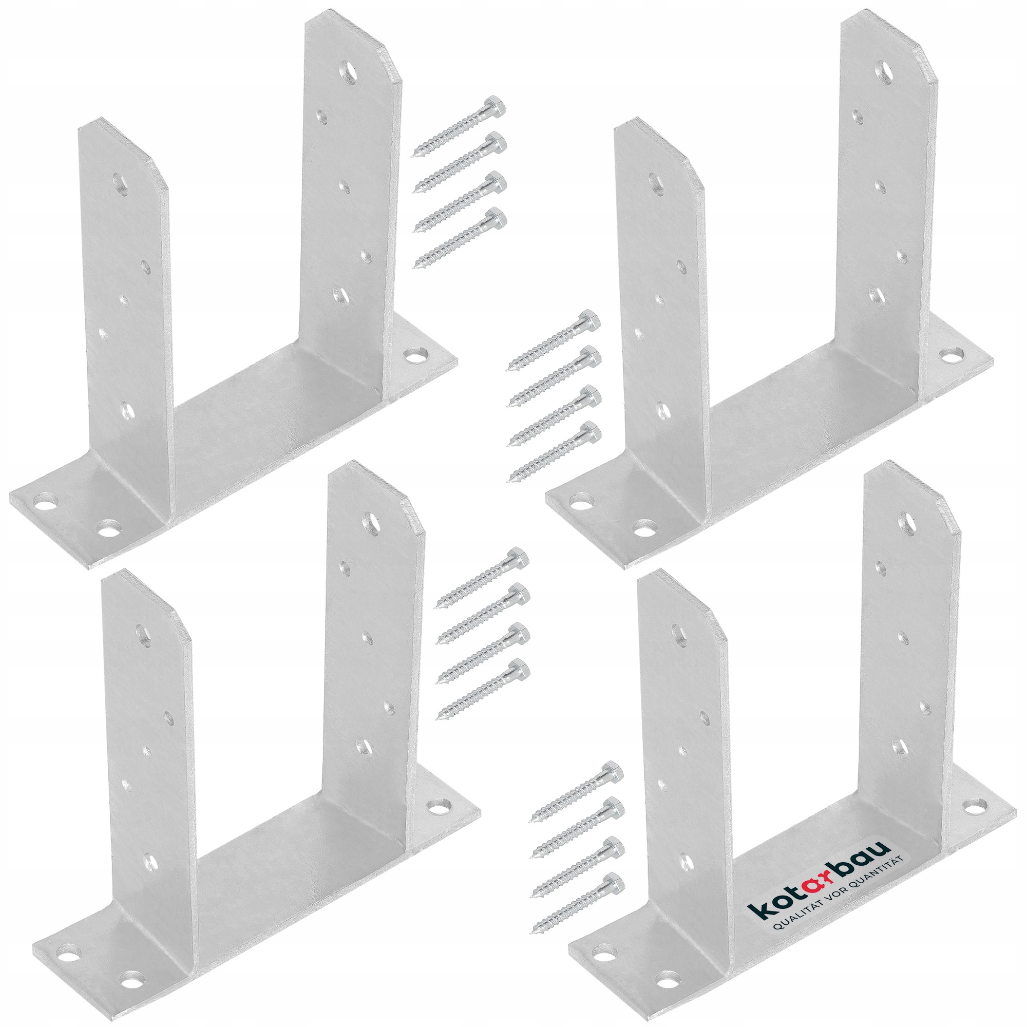 Sada 4x Patka Sloupová Přišroubovací Držák Kotvící Kolík Ocelová Pozink Tt 120 mm