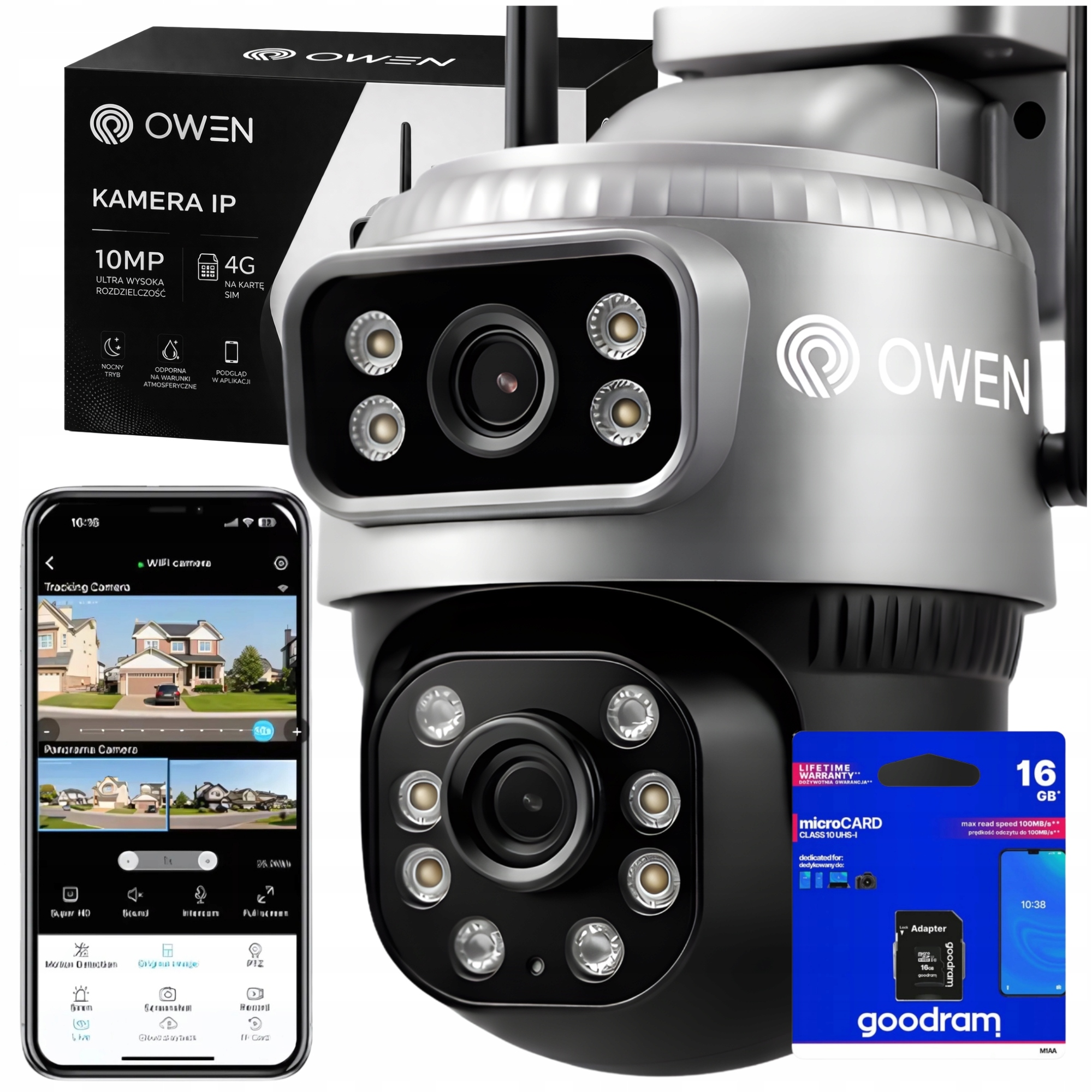 Venkovní kamera Dvojitá Otočná 2 objektivy 10MPx 4G Lte Bezdrátová