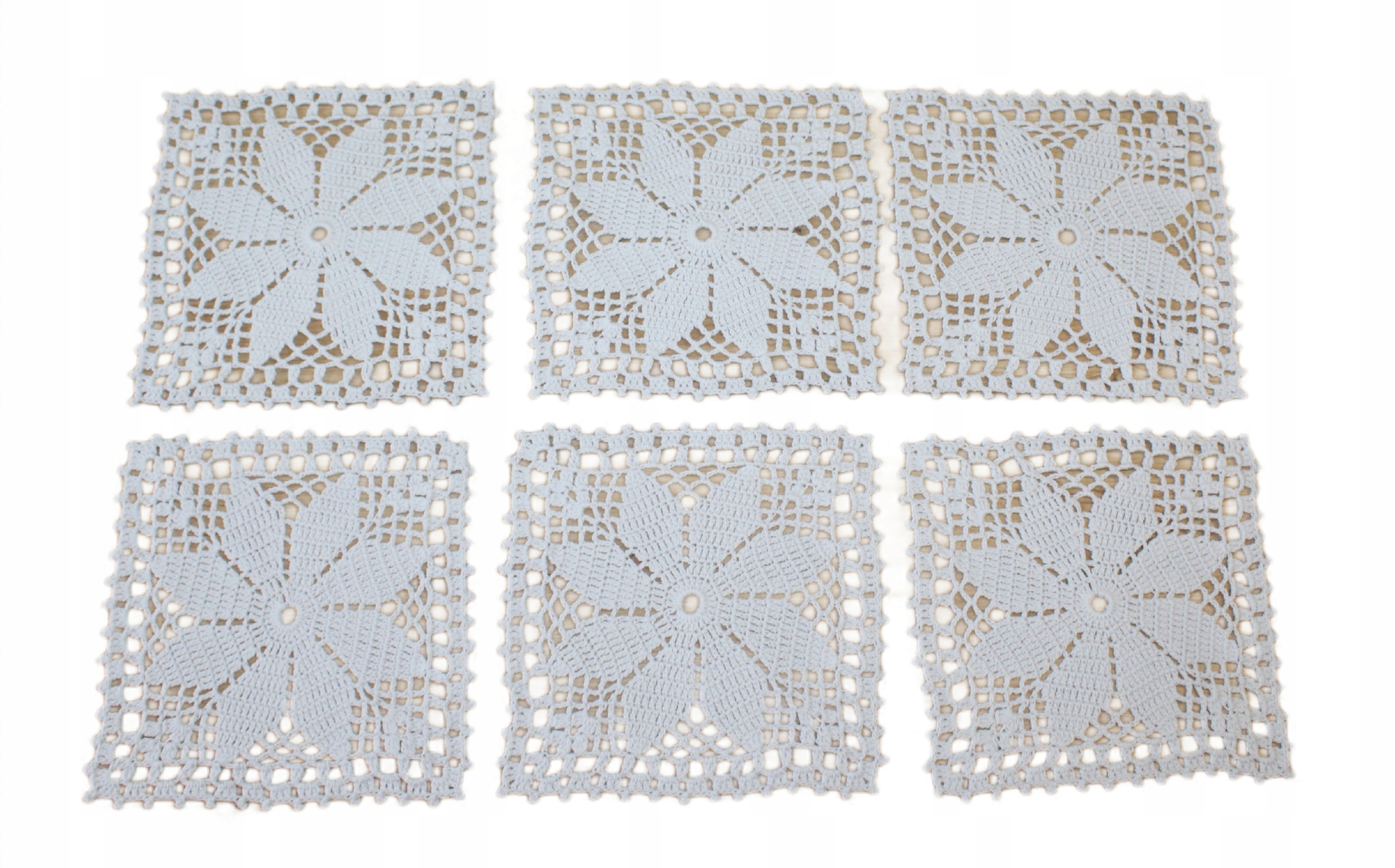 Serveta čtvercová háčkovaná 20x20 cm bílá sada 6 ks Ruční Práce handmad