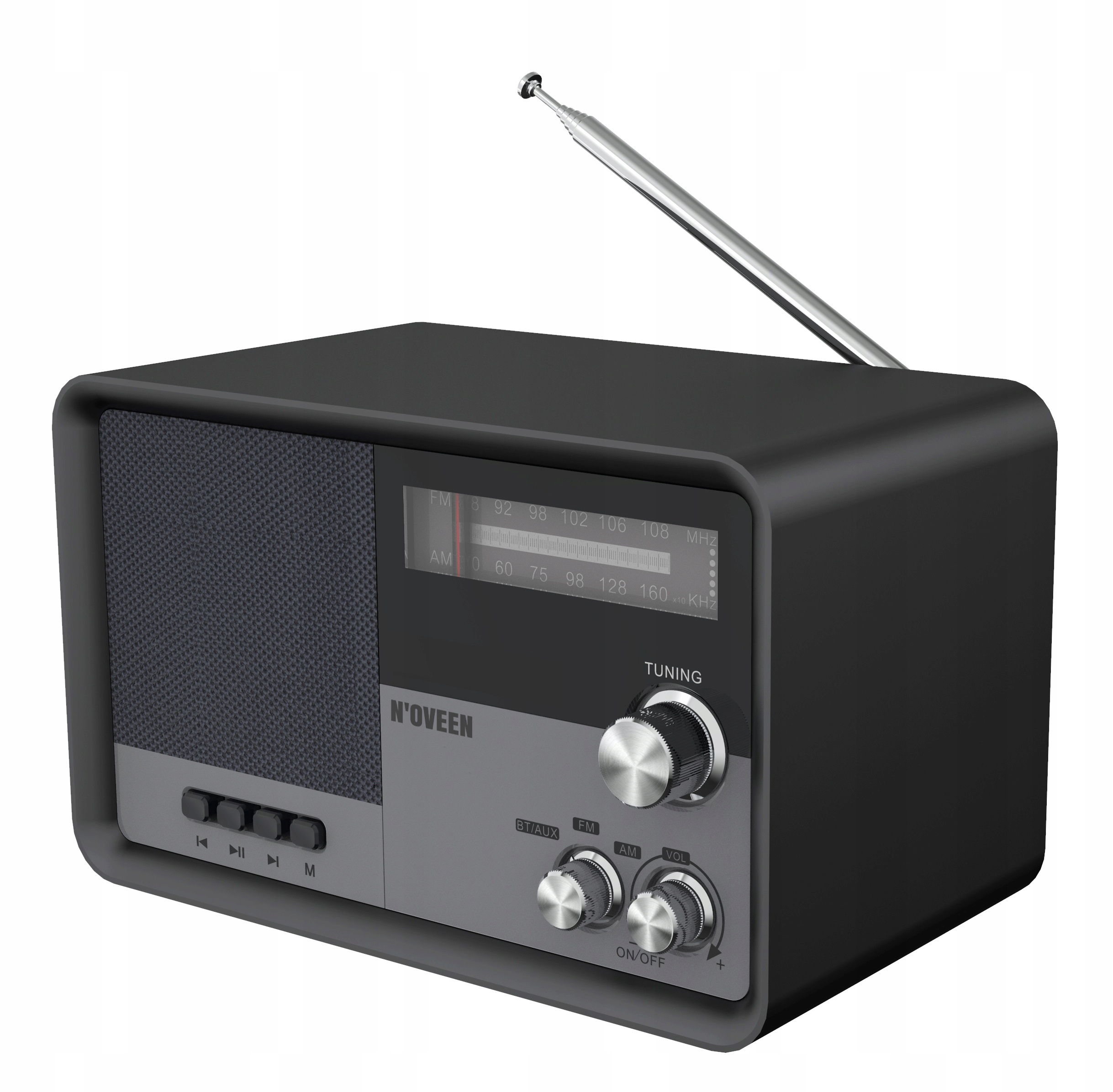NoVEEN kuchenne radio DREWNO RETRO bluetooth USB