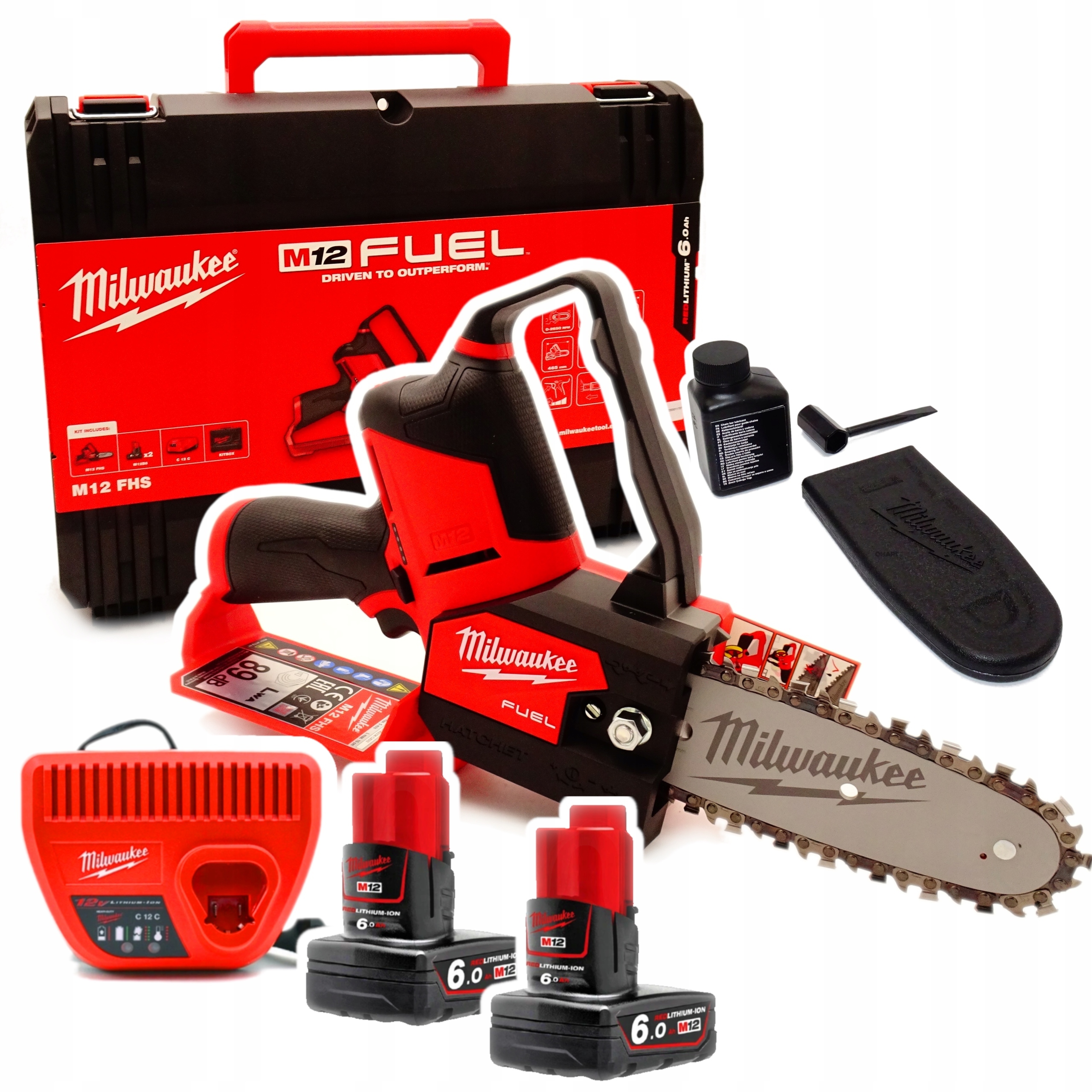 Piła łańcuchowa do gałęzi Milwaukee M12 FHS-602X 2x6ah 150 mm 4933472212