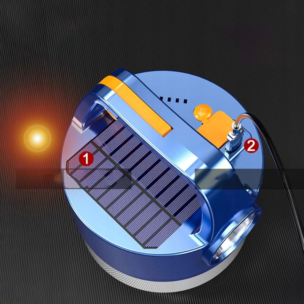 3 W 1 SOLARNA LAMPKA NAMIOTOWA LED Z WODOODPORNYM POWERBANKIEM 2400 MAH Zasięg światła 10 m