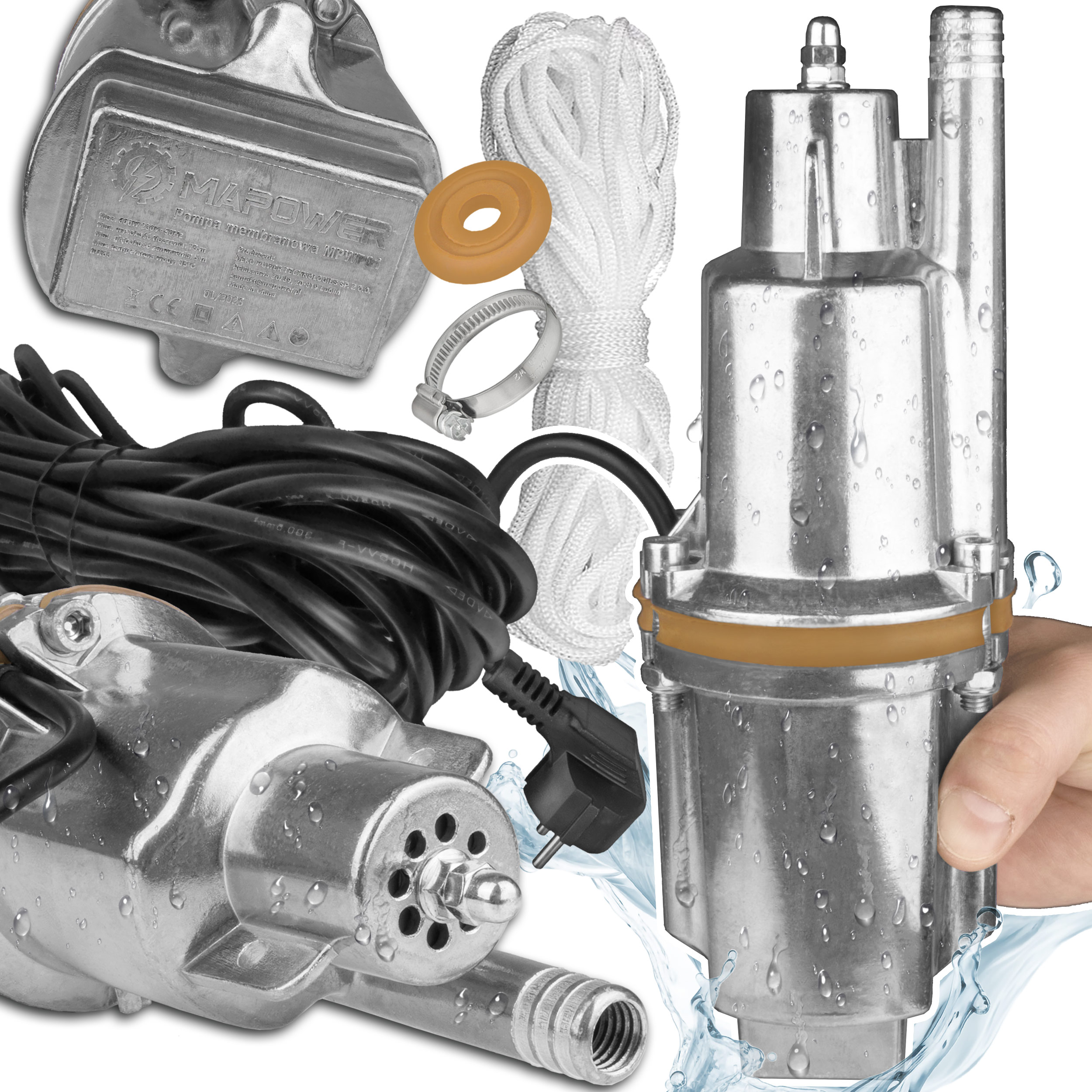 Pompa Do Wody Czystej Głębinowa Zatapialna Ruska Nurek Membranowa 600W