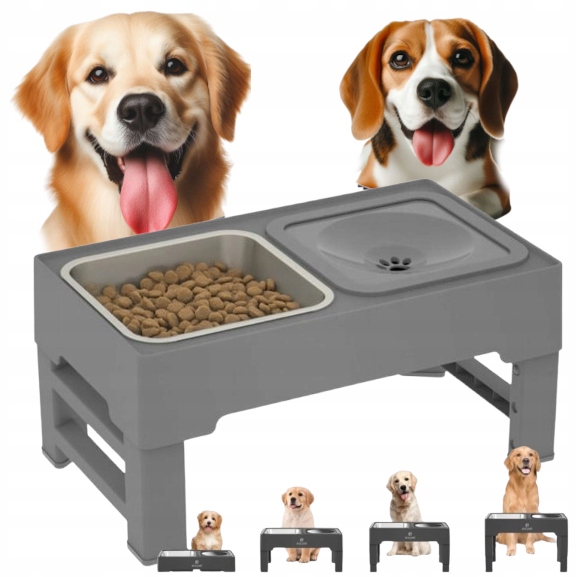 Levně Misky Na Stojanu dvojité Pro Psa s neabrazivní regulací Els Pet