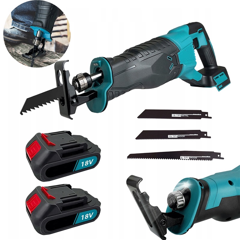 18V Bezdrátová Pila S Led 3000MAH A 4 Vyměnitelnými Čepelemi