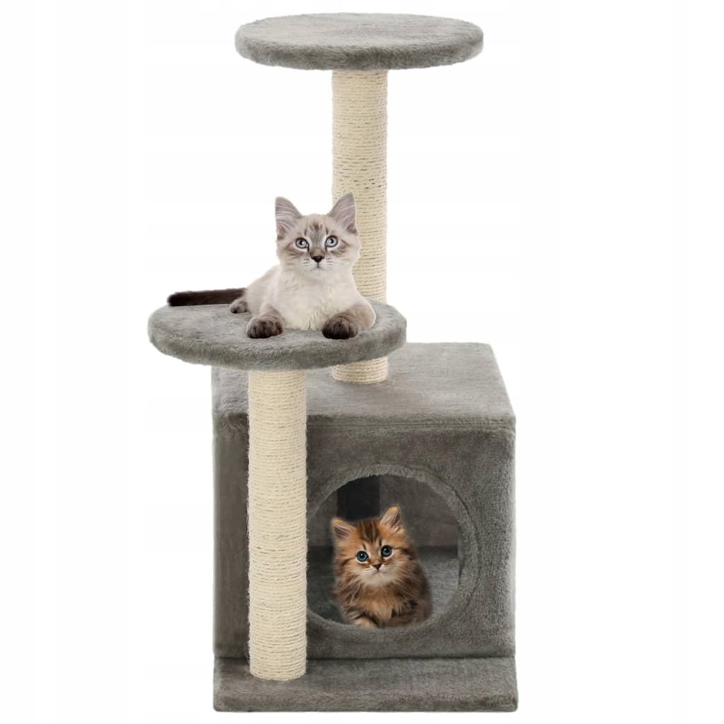 Fionshop 262663253 Škrabadlo pro kočky se sisalovými sloupky 60 cm šedé