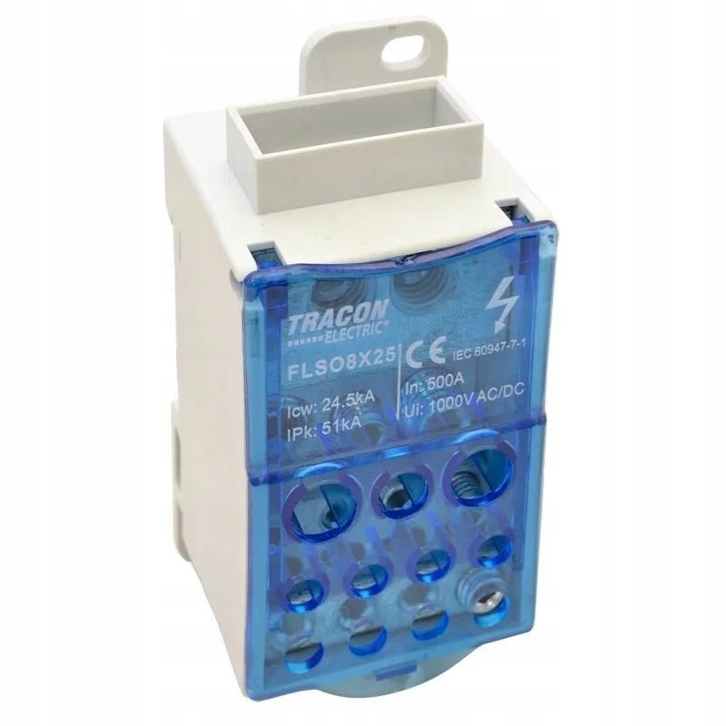 Odbočná spojka otevíratelná na lištu FLSO8X25 Tracon