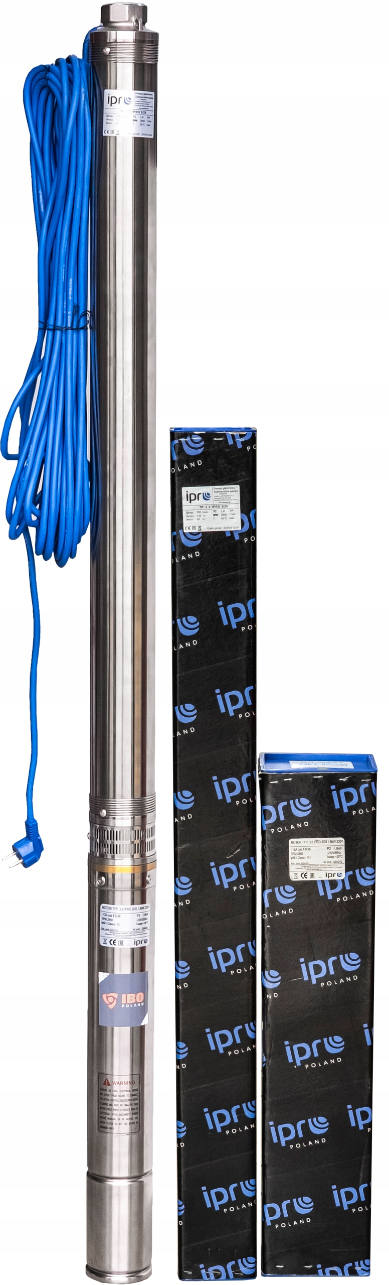 Pompa Głębinowa Do Wody Studni Antypiaskowa 3,5” Ipro 3-25 Mocna 230V 1,8kW