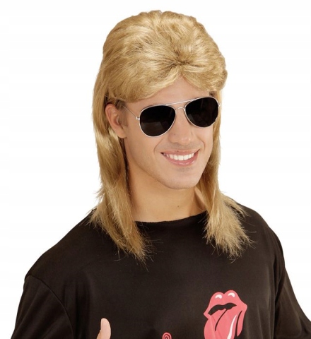 

Peruka Blond Lata 80 90 Disco + Okulary Kazik