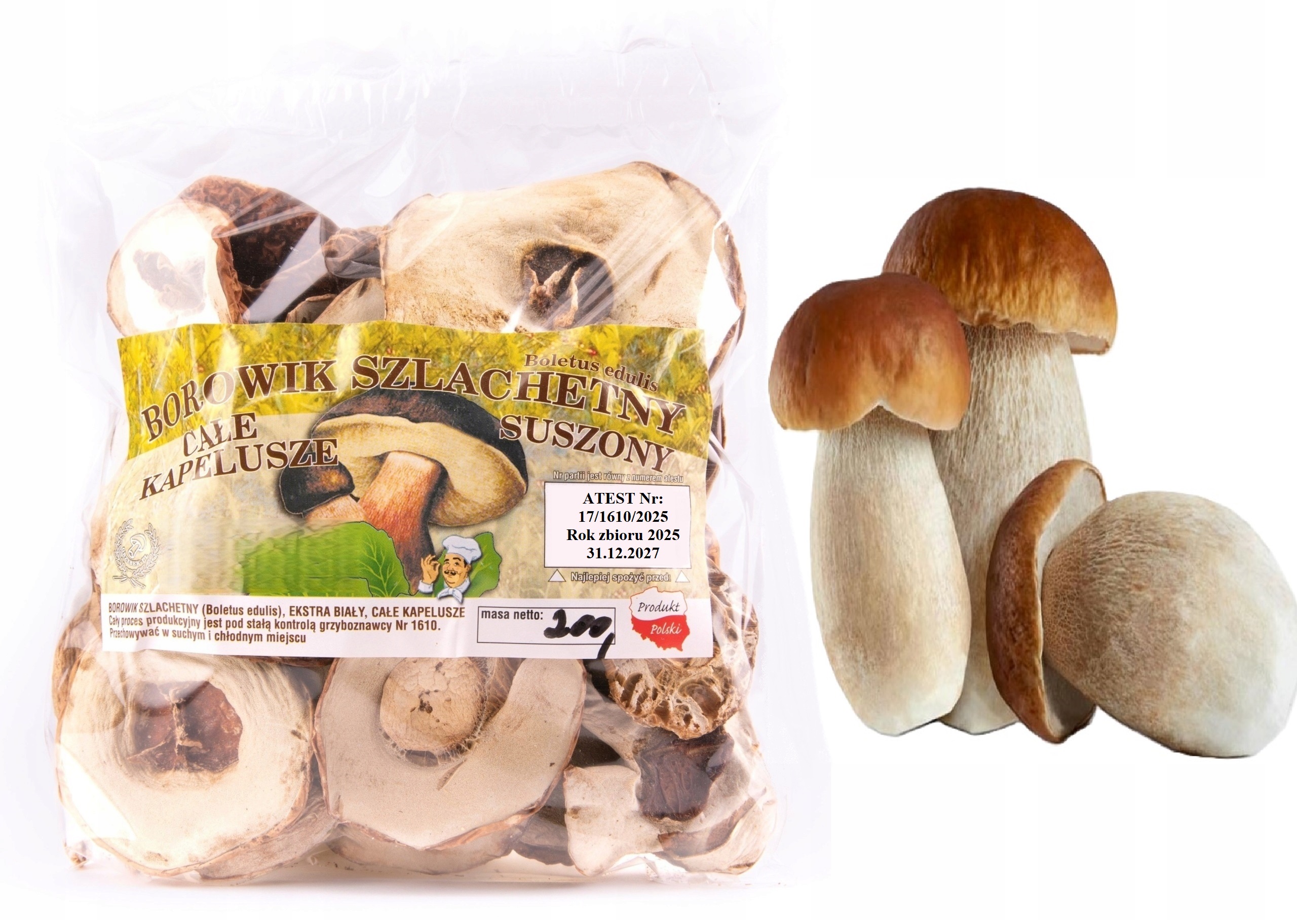 Borowik Extra Bílé Klobouky 200g Nová Sbírka 2025 Pl Atest sušené houby