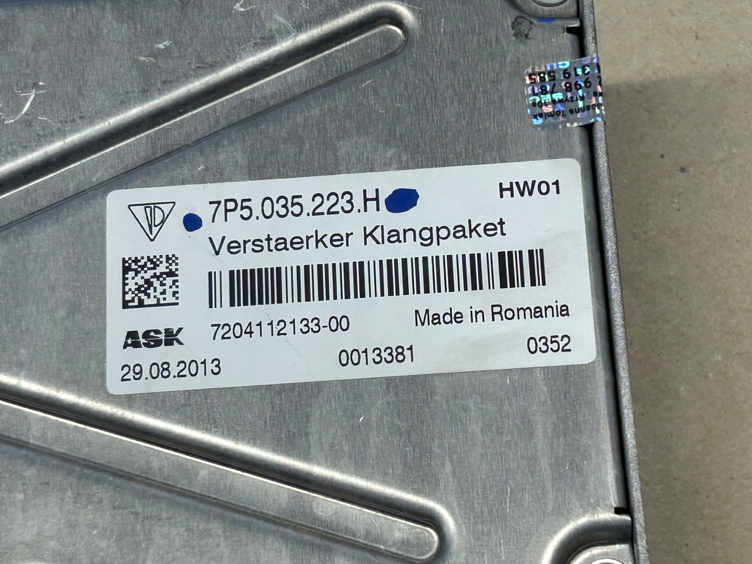 PORSCHE CAYENNE 7P amplifier RADIA 7P5035223H