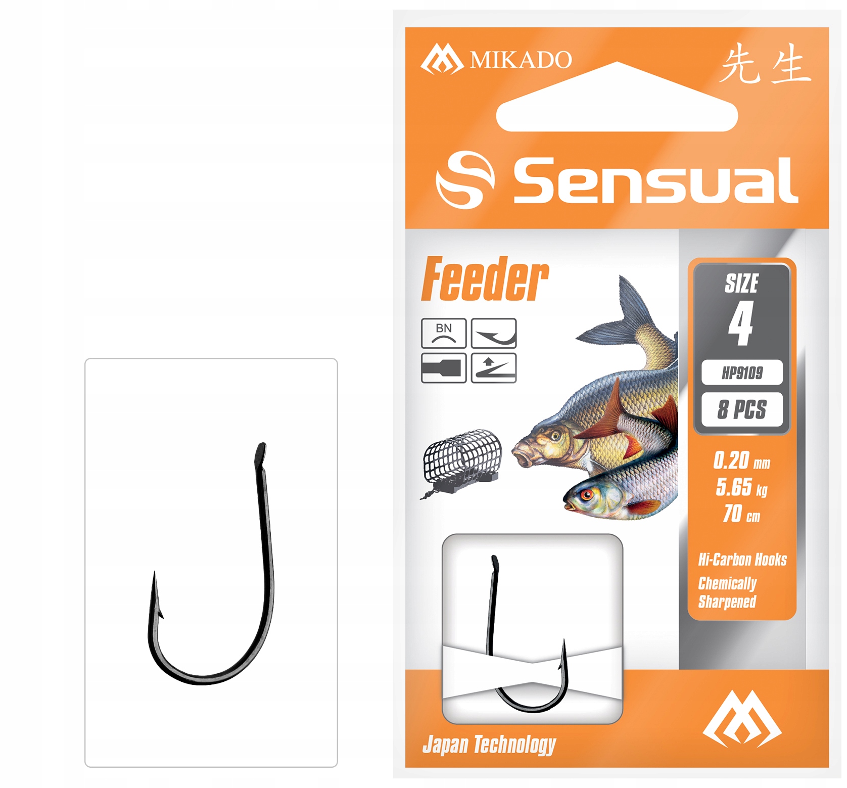 Przypony wiązane Mikado Sensual Feeder 9109 nr 10 Bn 0.14 mm/70 cm – 8 szt