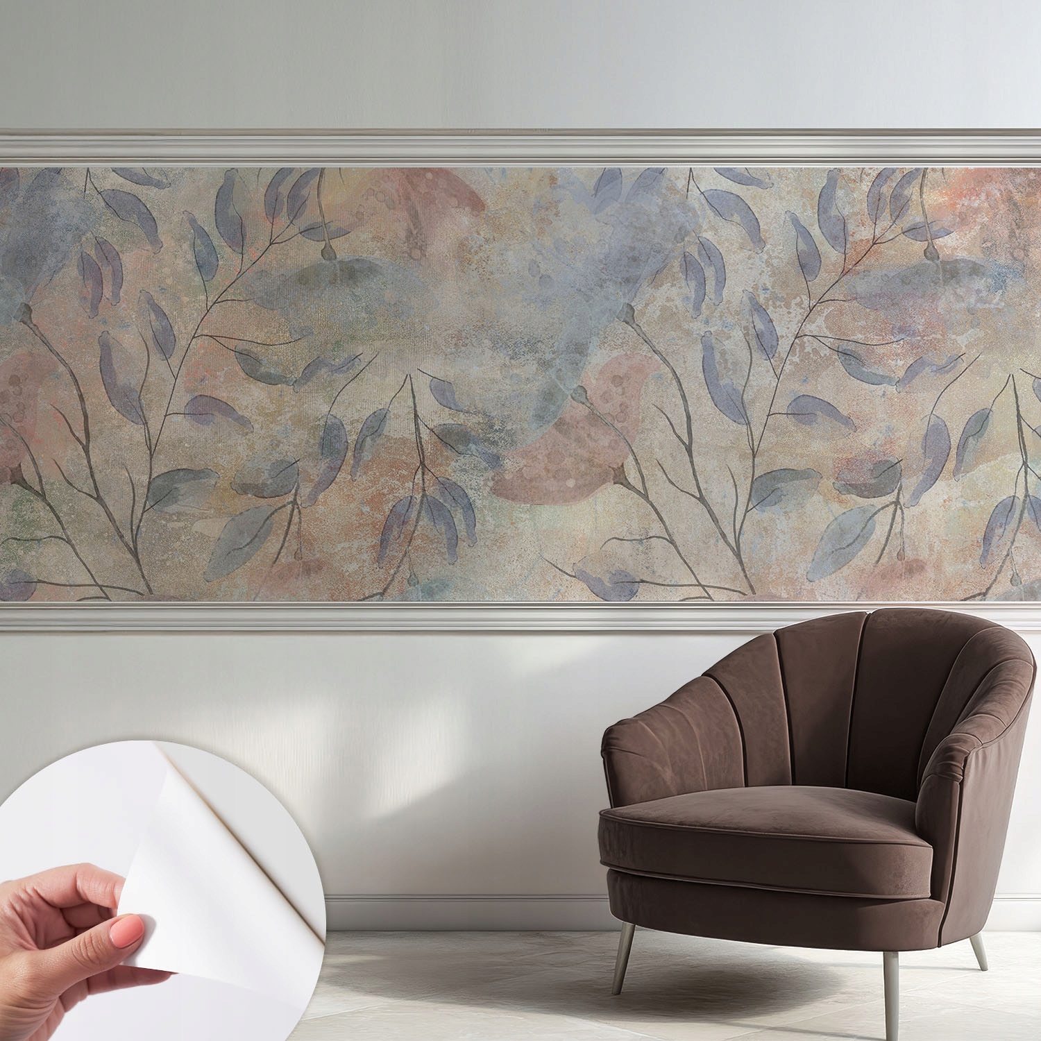 Fototapeta Tapeta na zeď Ložnice Obývací pokoj Abstraktní listy 250x104 cm
