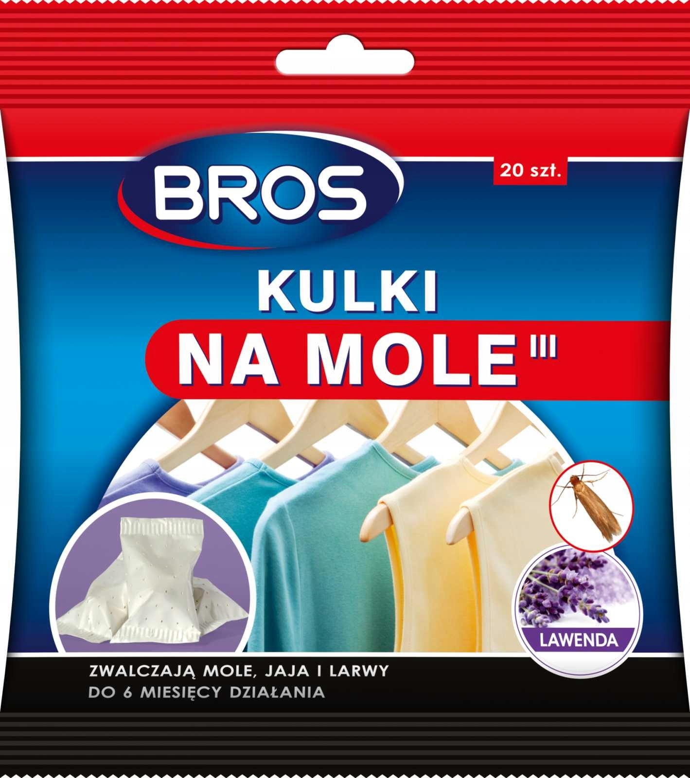 

Bros Kulki na mole ubraniowe Lawenda, 20 sztuk