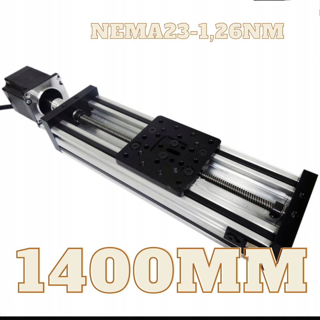 Lineární vedení Cnc lineárního vozíku 1400 mm NEMA23-1,26Nm Stříbrný Rtr TR8x8