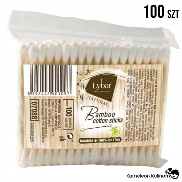 PATYCZKI BAWEŁNIANE DO USZU BAMBUSOWE 100szt EKO