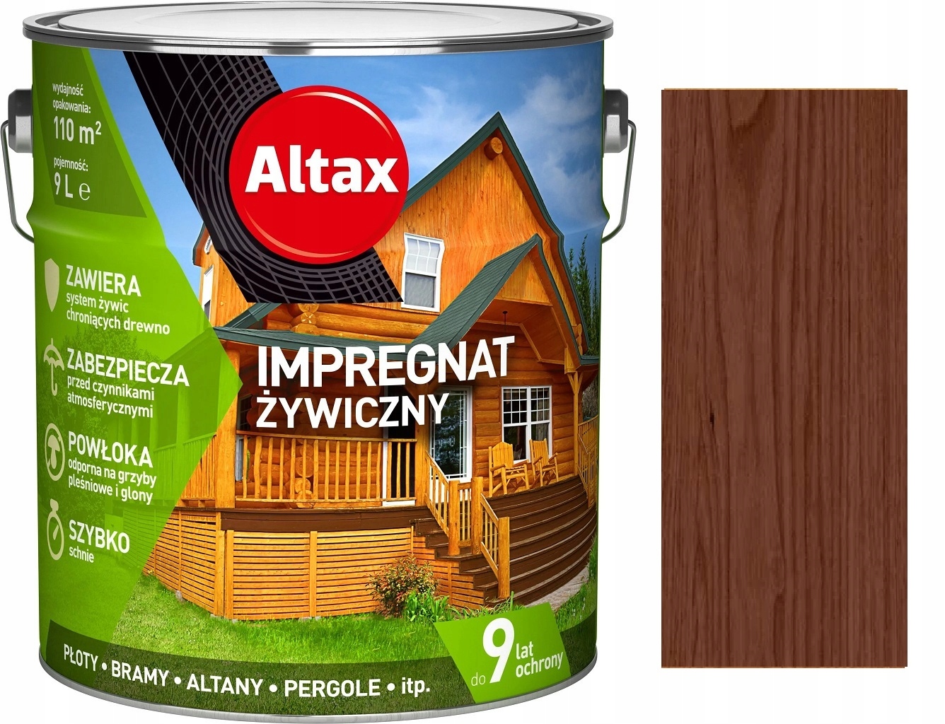 Altax Impregnat Żywiczny Do Drewna Brąz 9L