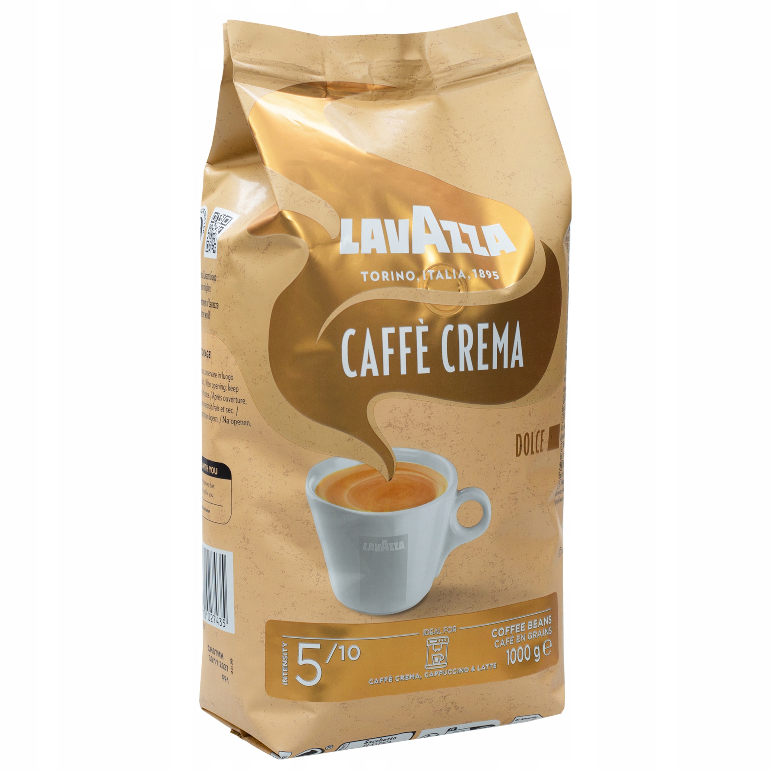 Kawa ziarnista Lavazza Caffé Crema Dolce 1 kg mieszana czarna
