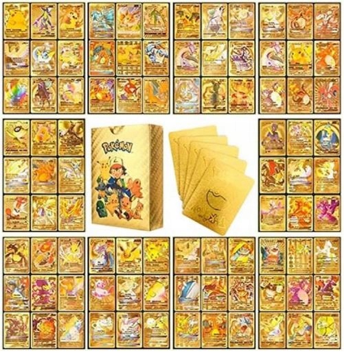 

Kolekcjonerskie Karty Pokemon Folia Złote 55 Kart