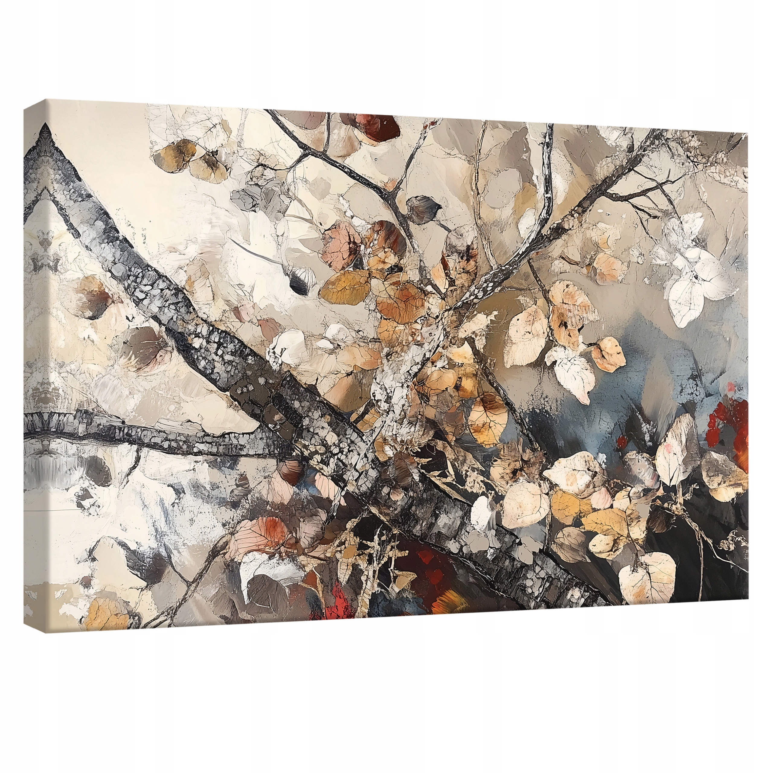 Obraz 120x80 Abstrakce strom listy podzim zima béžová hnědá umění