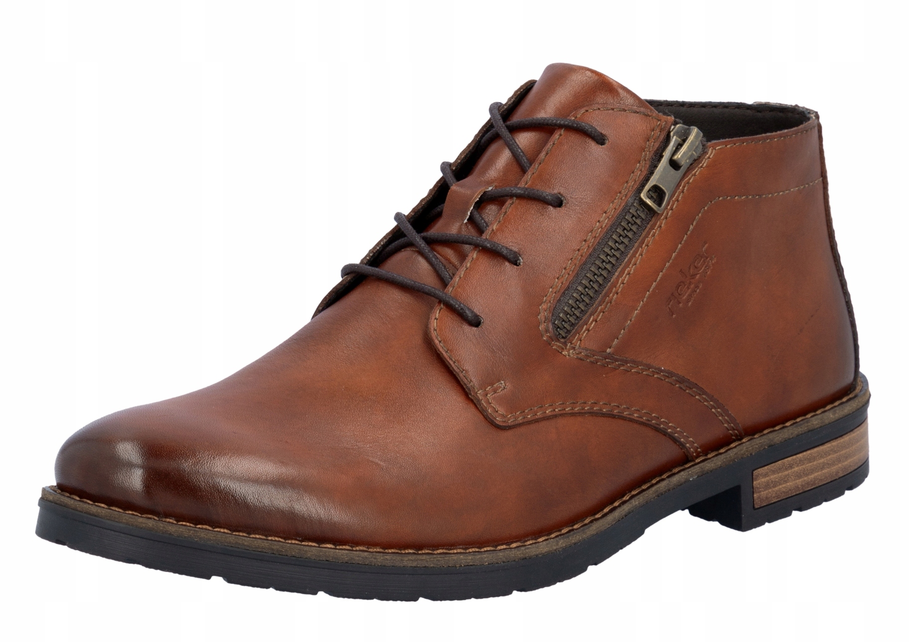 Pánské kožené kotníkové boty kotníkové boty Rieker 14609-24, hnědá, vel. 43