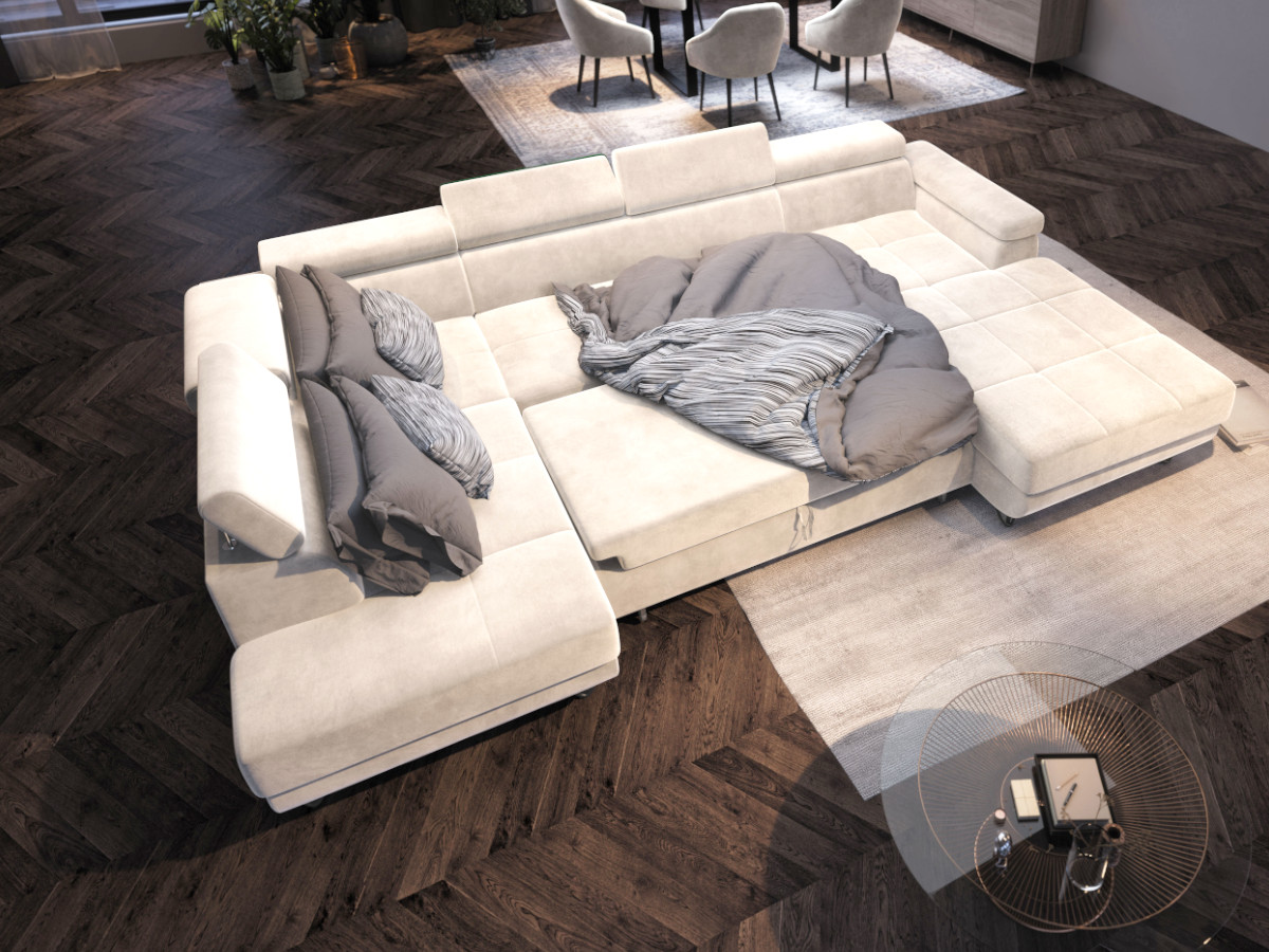 Velký komfortní Rohová Sedací Souprava Rozkládací tvar U 323x183x92 Home U O-sofa