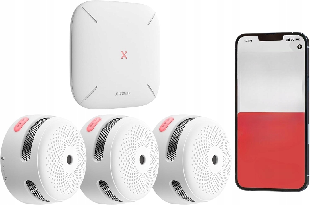 Snímač Dymu A Bezpečnostného Alarmu X-sense Sada Detektorová Stanica 3X Pro
