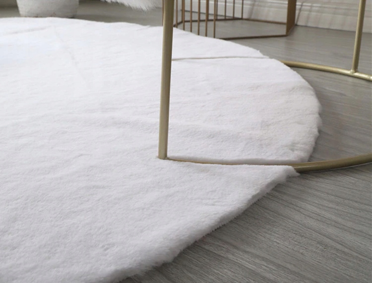 Okrągły dywan Rabbit jedwabisty aksamitny futro królika 100 Kształt Koło