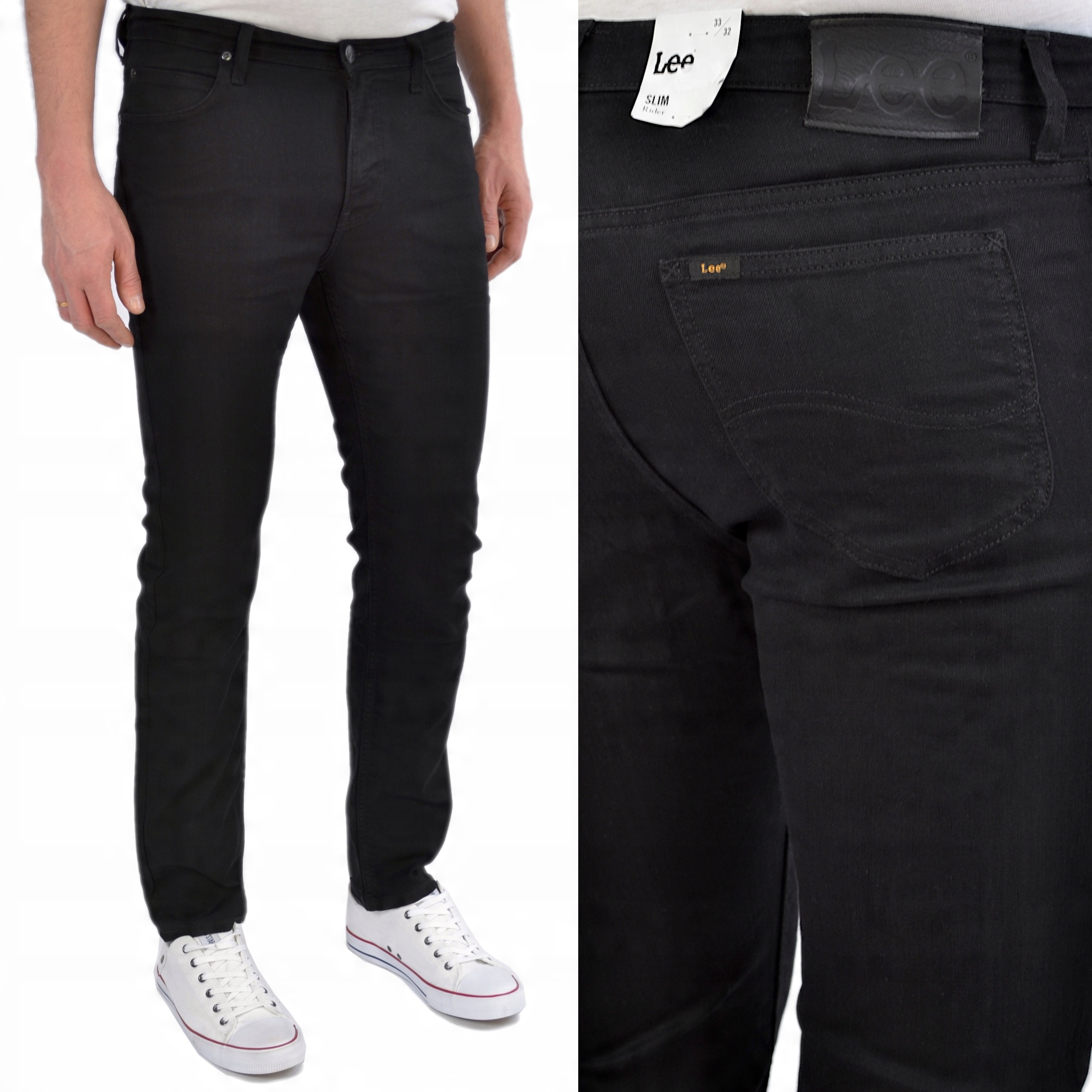 

Lee Rider Slim Black Cap Jeansy Męskie W36 L34