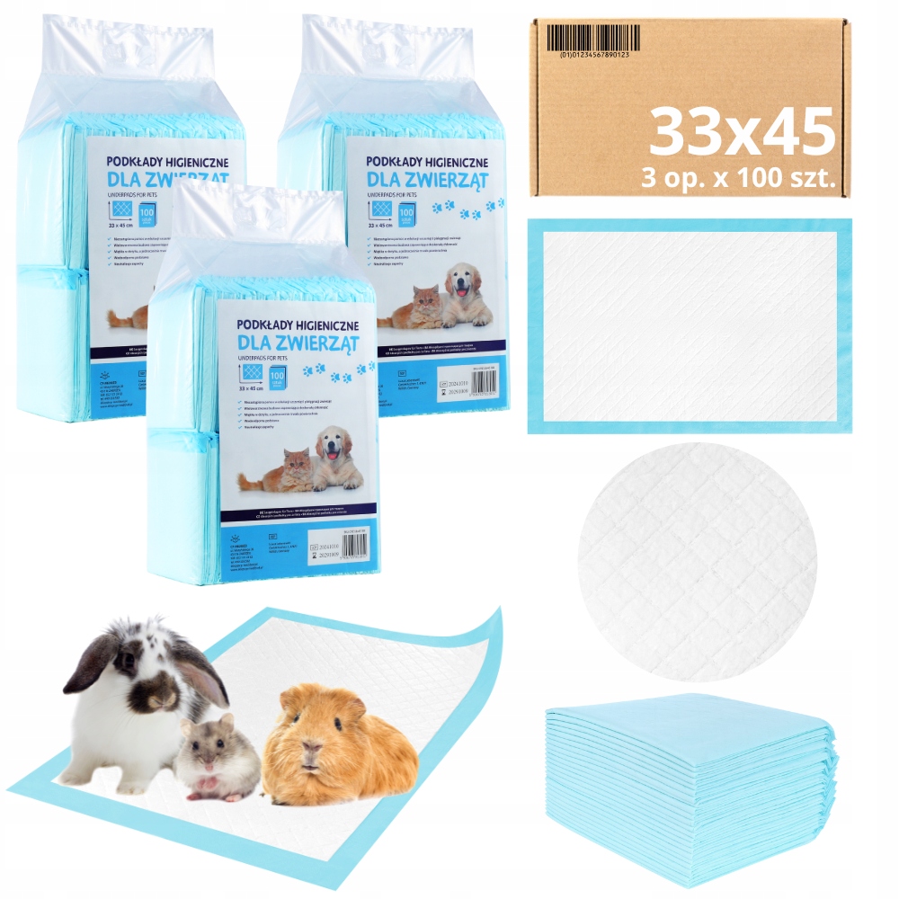 Podložky MediBed Absorpční tréninkové podložky 210 ml Pro Zvířata 33x45 cm 300 ks