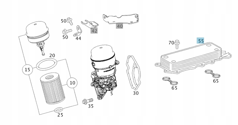 CHŁODNICA OLEJU MERCEDES OM642 Numer katalogowy części A6421800165