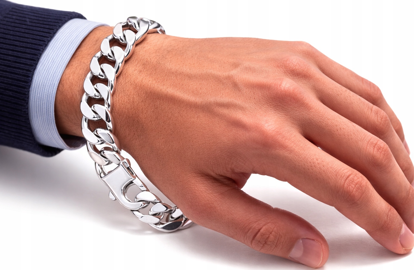 Stříbrný Pánský Náramek Pancíř Silný Masivní 15 MM Stříbro 925