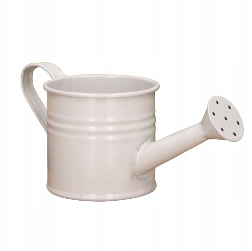 

Metalowa konewka ozdobna osłonka jasny beż 7cm