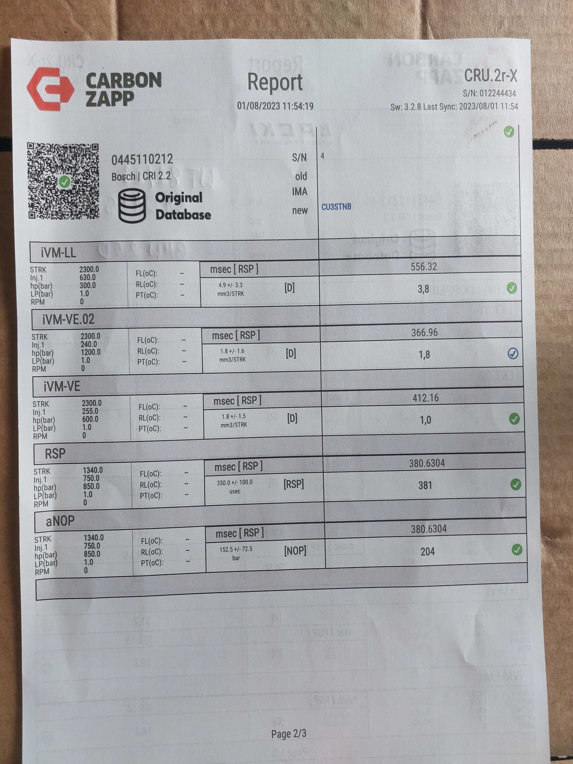 injector BMW 2.5D BOSCH 0445110212 WYDRUK