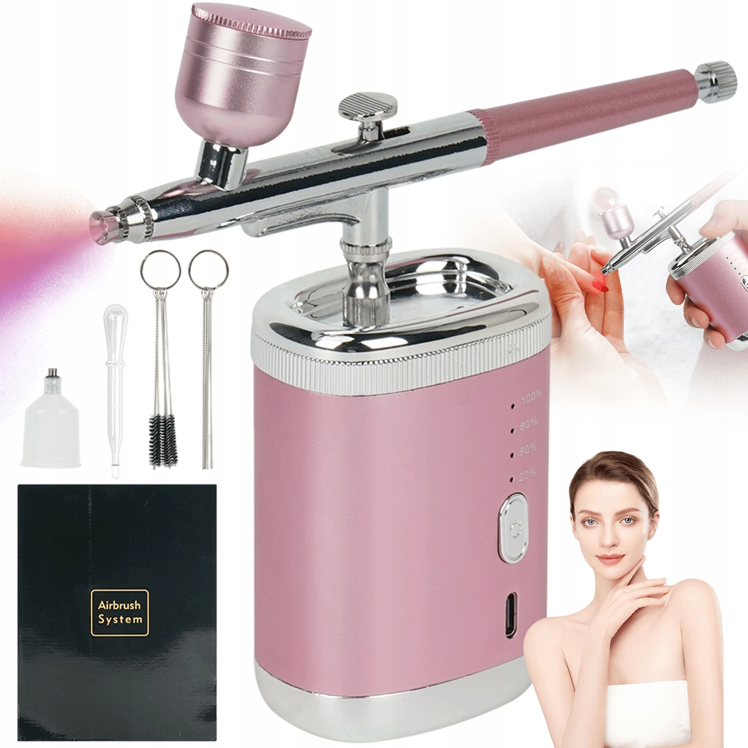 Elektrická Pistole Na Malování Nehtů S Vstřikovačem Kyslíku Ve Spreji
