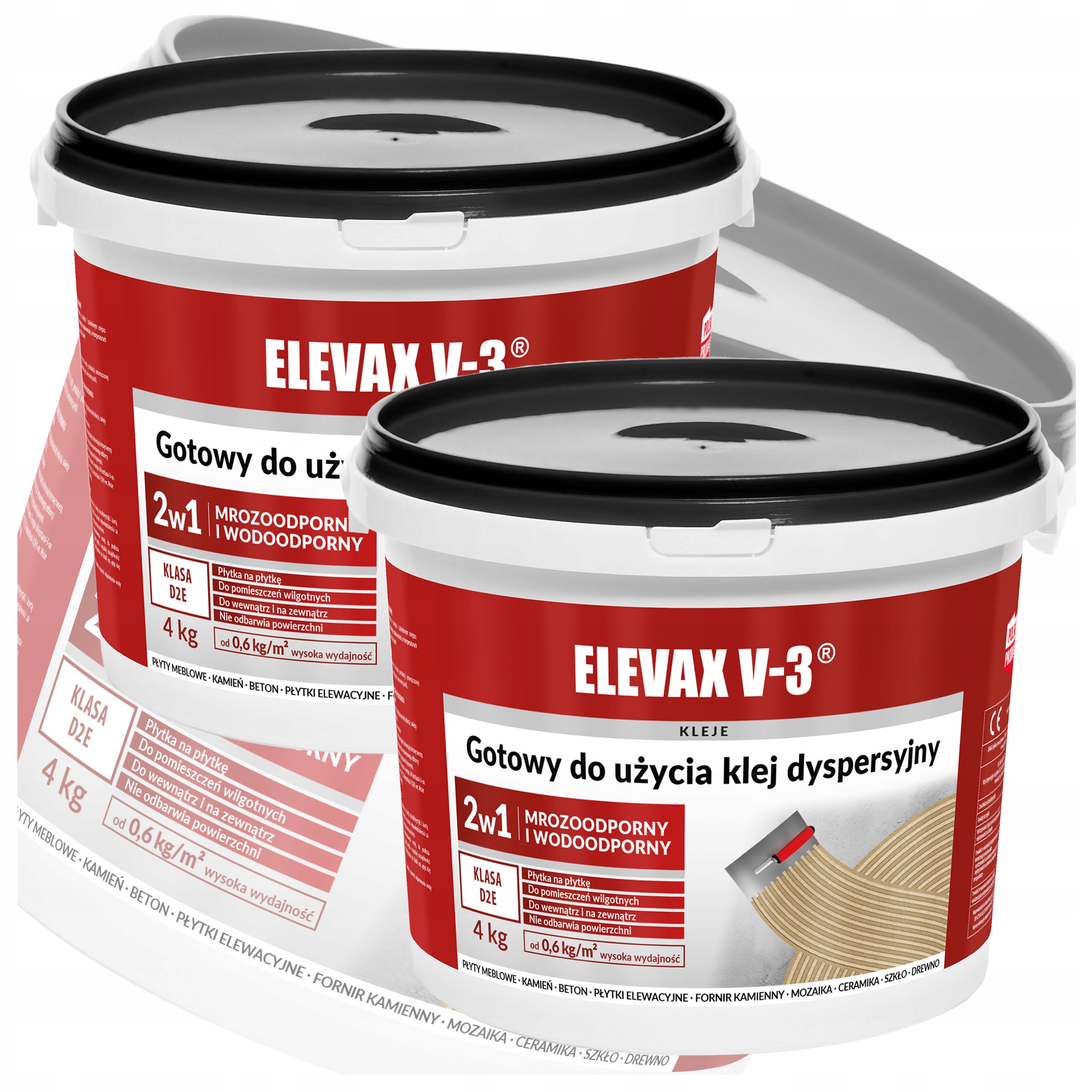 Klej do Płytek Drewna Glazury Mrozoodporny Elastyczny 4kg Zestaw 2szt Jurga