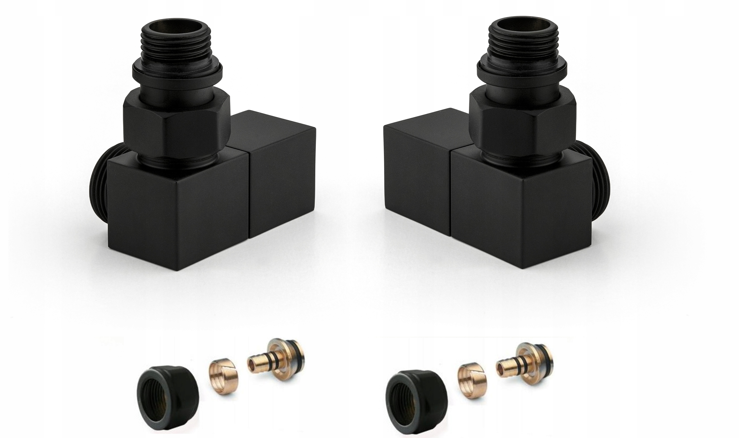 Axiálne radiátorové ventily Apm Square čierne Pex