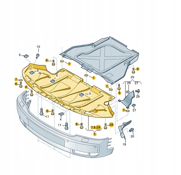 ASO OSŁONA POD SILNIK AUDI A6 C6 4F0863821K Numer katalogowy części 4F0 863 821K