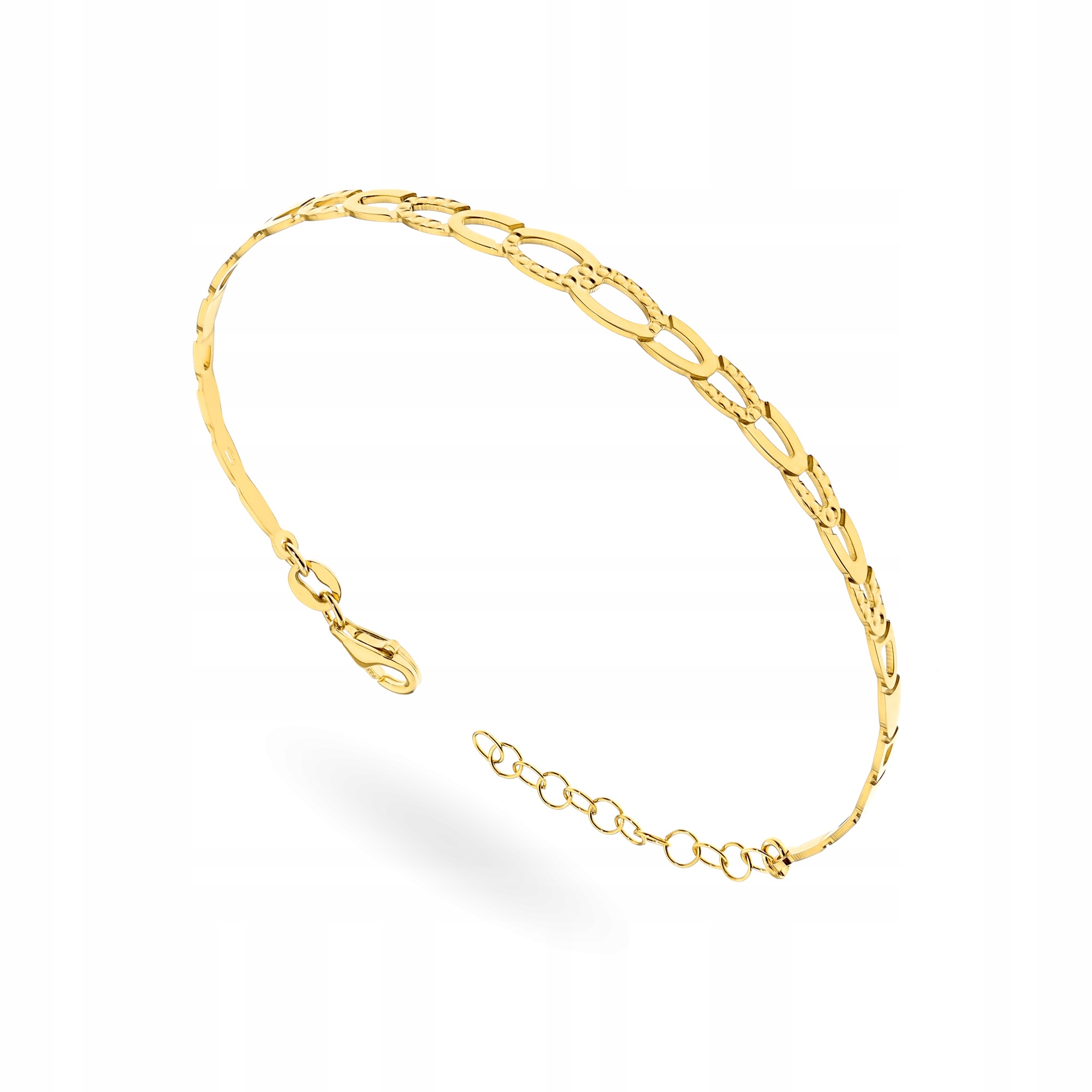 Dámský náramek ze stříbra ryzost 925 , pevný, zdobené články Krabička